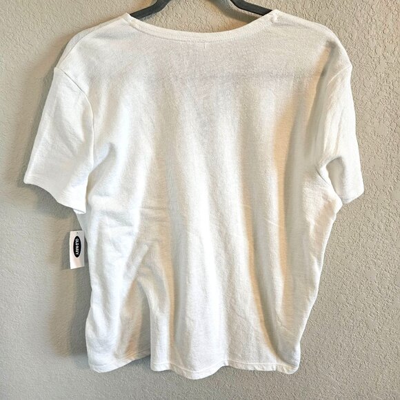 Old Navy White Short Sleeve Wrap Top - Picture 2 of 6